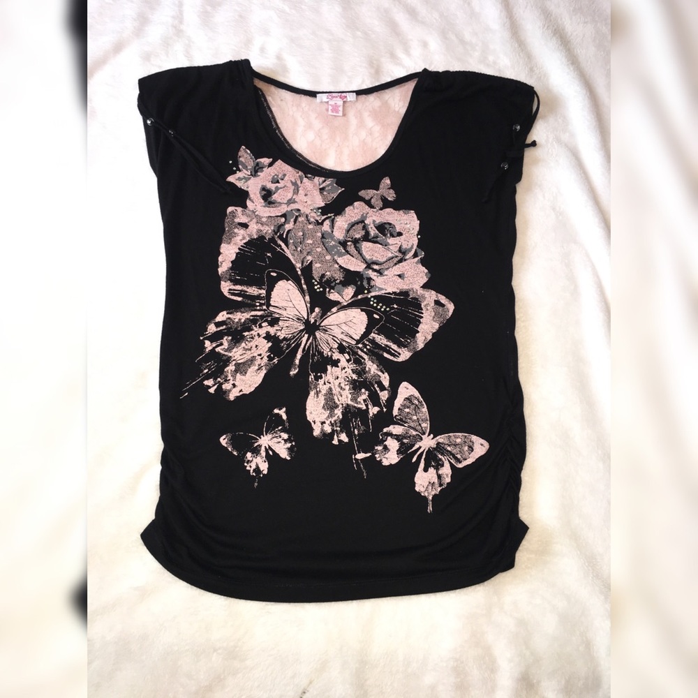 Black and Pink Lena blouse (M)